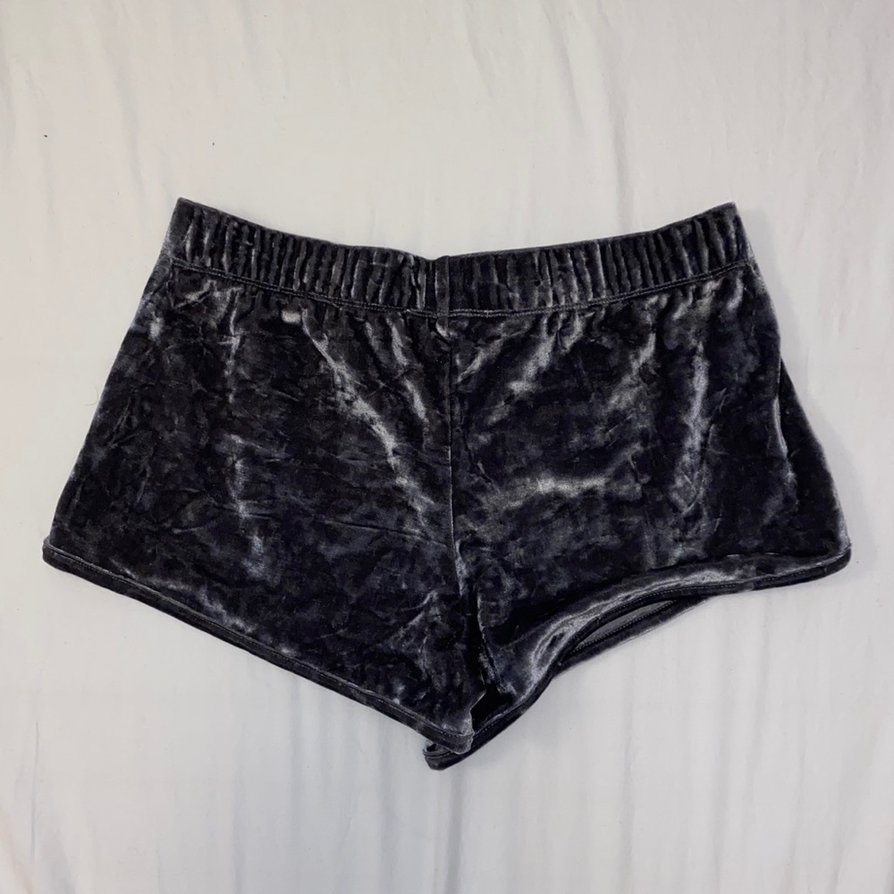 Dark grey velvet shorts